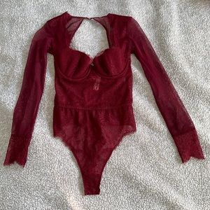 VS Wine Red Bodysuit